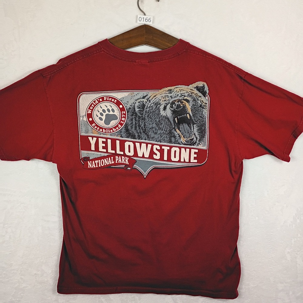 Anvil Yellowstone National Park Grizzly Bear Graphic Tee Mens XL Short Sleeve